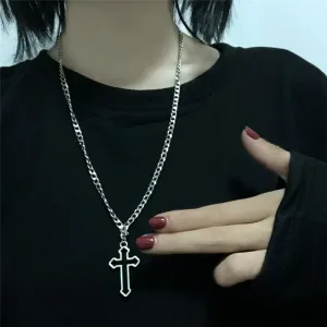 Magnífico Collar Gótico De Cruz Hueca