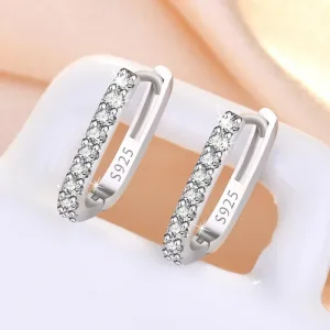 Imagen del producto Pendientes de aro circulares de cristal de Plata de Ley 925 de alta calidad | Compra online en Tiendafiable